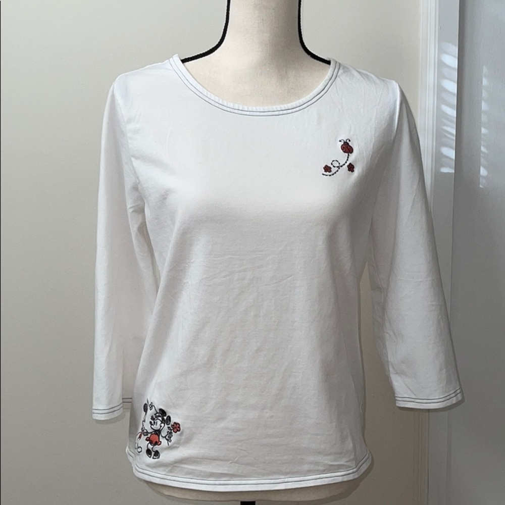 Disney Mickey Minnie 3/4 Sleeve Tee Shirt